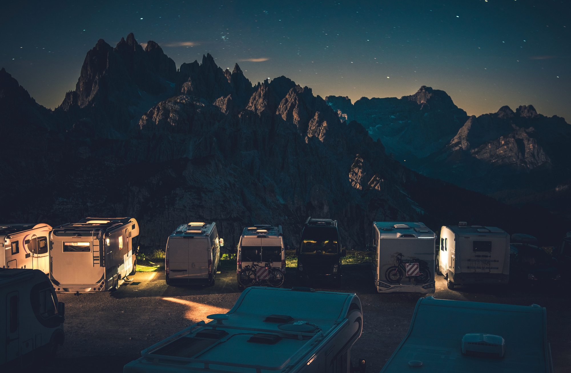 Scenic Starry Sky RV Park Camping in the Dolomites